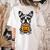 Halloween Dog Boston Terrier Mummy Costume Men Women Kids Women's Comfort Colors T-Shirt Back Print Ivory