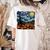 Halloween Pumpkin Starry Night Van Gogh Art Teacher Women's Comfort Colors T-Shirt Back Print Ivory