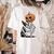 Halloween Skeleton Boston Terrier Women's Comfort Colors T-Shirt Back Print Ivory