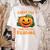 Halloween Teacher Librarian Pumpkin Reading Books Men Women Kids Women's Comfort Colors T-Shirt Back Print Ivory