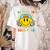 Happy To See Your Face Hippie Smile Back To School Teachers Women's Comfort Colors T-Shirt Back Print Ivory