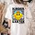 Kindergarten Teacher Hippie Smile Face Back School Women's Comfort Colors T-Shirt Back Print Ivory Kindergarten Teacher Hippie Smile Face Back School Women's Comfort Colors T-Shirt Back Print Ivory