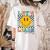 Let's Learn Today Smile Face Back To School For Teacher Kids Women's Comfort Colors T-Shirt Back Print Ivory
