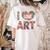 I Love Art Artist Painter Colorful Painting Art Teacher Women's Comfort Colors T-Shirt Back Print Ivory