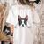 Nope Boston Terrier Puppy Dog Bostie Lover Men Women Girls Kids Women's Comfort Colors T-Shirt Back Print Ivory