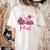 In October We Wear Pink Apple Teacher Daisy Breast Cancer Women's Comfort Colors T-Shirt Back Print Ivory