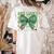 One Lucky Teacher Coquette Bow St Patricks Day Teacher Women's Comfort Colors T-Shirt Back Print Ivory One Lucky Teacher Coquette Bow St Patricks Day Teacher Women's Comfort Colors T-Shirt Back Print Ivory