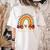 One Thankful Teacher Thanksgiving Turkey Rainbow Fall Women's Comfort Colors T-Shirt Back Print Ivory One Thankful Teacher Thanksgiving Turkey Rainbow Fall Women's Comfort Colors T-Shirt Back Print Ivory