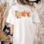 Preppy One Thankful Teacher Coquette Thanksgiving Teacher Women's Comfort Colors T-Shirt Back Print Ivory