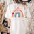 Pretty YOU MATTER Rainbow Positive Message Teachers Kids Women's Comfort Colors T-Shirt Back Print Ivory