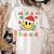 Santas Favorite Teacher Retro Groovy Smile Face Christmas Women's Comfort Colors T-Shirt Back Print Ivory