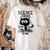 Science Teacher Appreciation Merch -Adults -Youth Grey Classic Fit Modern Science Theme Cartoon Women's Comfort Colors T-Shirt Back Print Ivory