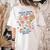 Teach Them Love Them Watch Them Grow Retro Teacher Floral Women's Comfort Colors T-Shirt Back Print Ivory