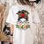 Teacher Life Messy Bun Glasses Leopard Sunflower Women's Comfort Colors T-Shirt Back Print Ivory