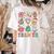 Team TK Teacher Christmas Groovy Smile Face Girl Boy Kid TK Women's Comfort Colors T-Shirt Back Print Ivory