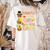 Thankful For My 4th Grade Turkey Thanksgiving Turkey Teacher Women's Comfort Colors T-Shirt Back Print Ivory