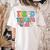 Tired Teachers Club Groovy Teachers Back To School Women's Comfort Colors T-Shirt Back Print Ivory