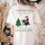 Ugly Christmas Tree Lights Xmas Santa Riding Boston Terrier Women's Comfort Colors T-Shirt Back Print Ivory