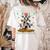 Ugly Sweater Christmas Tree Boston Terrier Dog Xmas Pajama Women's Comfort Colors T-Shirt Back Print Ivory