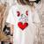 Valentine's Day Boston Terrier Dog Vector Women's Comfort Colors T-Shirt Back Print Ivory