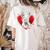 Valentine's Day Boston Terrier Dog Women's Comfort Colors T-Shirt Back Print Ivory