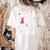 I Wear Pink For My Teacher Breast Cancer Awareness Support Men Women Women's Comfort Colors T-Shirt Back Print Ivory
