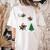 Xmas Lighting Tree Santa Riding Boston Terrier Christmas Women's Comfort Colors T-Shirt Back Print Ivory