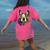 Boston Terrier In Day Of The Dead Sugar Skull Dog Women's Comfort Colors T-Shirt Back Print Crunchberry