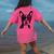 Boston Terrier Dog 4th July America USA Flag Men Women Kids Women's Comfort Colors T-Shirt Back Print Crunchberry
