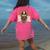 Boston Terrier Dog Japanese Style Samurai Dogs Women's Comfort Colors T-Shirt Back Print Crunchberry