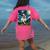 Boston Terrier Dog Starry Night Painting Women's Comfort Colors T-Shirt Back Print Crunchberry