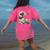 Boston Terrier Japanese Kanagawa Wave Surf Dog Women's Comfort Colors T-Shirt Back Print Crunchberry