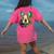 Boston Terrier In Red Day Of The Dead Sugar Skull Dog Women's Comfort Colors T-Shirt Back Print Crunchberry