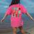 Christmas Coquette Bow Teacher Teach Love Inspire Women's Comfort Colors T-Shirt Back Print Crunchberry