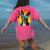 Dog Boston Terrier Hawaiian Women's Comfort Colors T-Shirt Back Print Crunchberry