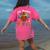 One Thankful PE Teacher Turkey Thanksgiving -Adults & Kids Classic Fit Polyester 100 Short Sleeve Women's Comfort Colors T-Shirt Back Print Crunchberry