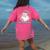 Retro Pink Christmas Santa's Favorite Art Teacher Artist Women's Comfort Colors T-Shirt Back Print Crunchberry