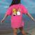 Student Teacher Coquette Bow Pencil Back To School First Day Women's Comfort Colors T-Shirt Back Print Crunchberry