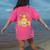 I Teach In My Pajamas Crayon Home School Teacher PJs Women's Comfort Colors T-Shirt Back Print Crunchberry
