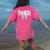 Teach Teacher Coquette Bow Pencil Back To School First Day Women's Comfort Colors T-Shirt Back Print Crunchberry
