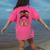 Teacher Life Messy Bun Glasses Leopard Sunflower Women's Comfort Colors T-Shirt Back Print Crunchberry