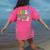 Tired Teachers Club Groovy Teachers Back To School Women's Comfort Colors T-Shirt Back Print Crunchberry