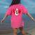 Valentine's Day Boston Terrier Dog Women's Comfort Colors T-Shirt Back Print Crunchberry