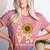 4th Grade Teacher Love Autumn Fall Sunflower Appreciation Women's Heather T-Shirt Heather Mauve