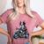 Biker Boston Terrier Dog Riding Motorbike Women's Heather T-Shirt Heather Mauve
