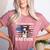 Boston Terrier Dad American Flag 4th Of July Dog Fathers Day Women's Heather T-Shirt Heather Mauve