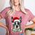 Boston Terrier Dog Santa Christmas Tree Lights Xmas Women's Heather T-Shirt Heather Mauve