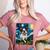 Boston Terrier Dog Starry Night Painting Women's Heather T-Shirt Heather Mauve