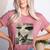 Boston Terrier Dog UFO Alien Extraterrestrial Selfie Women's Heather T-Shirt Heather Mauve