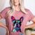 Boston Terrier Lovers Pop Art Boston Terrier Women's Heather T-Shirt Heather Mauve